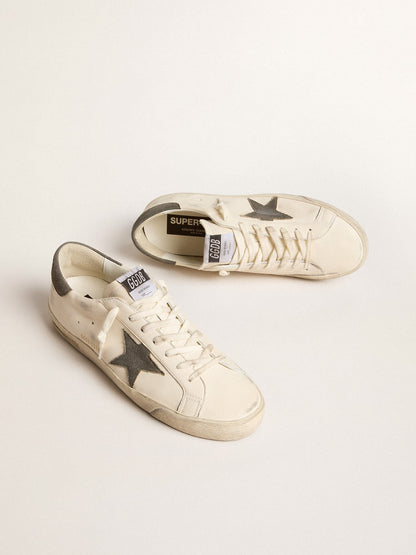 Super-Star in nappa with gray suede star and heel tab