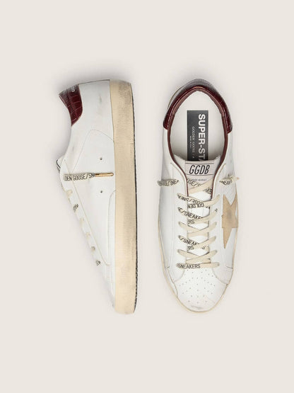 Men's Super-Star with sand suede star and red croc-print leather heel tab