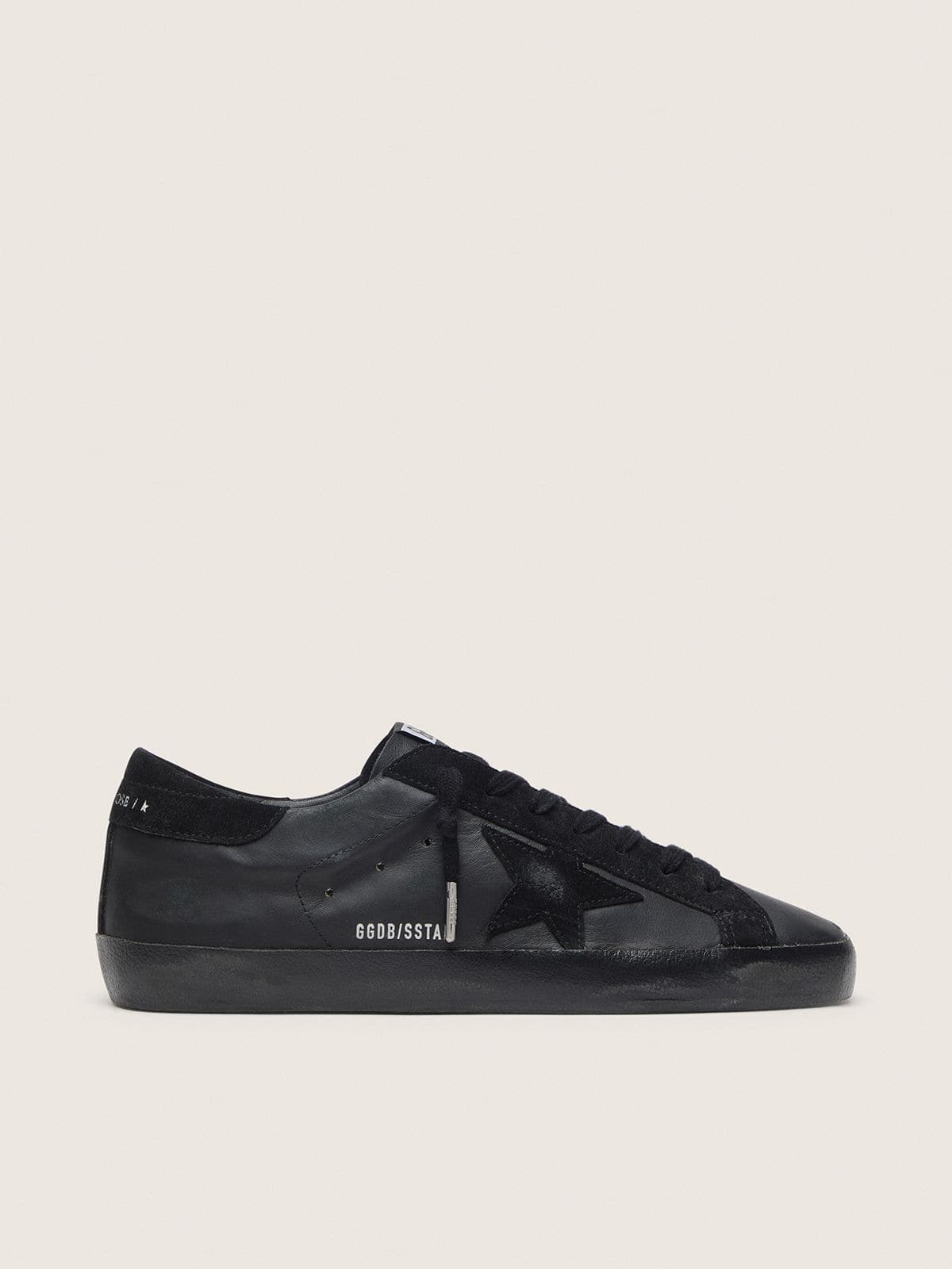 Men's Super-Star in black nappa with suede details and black foxing