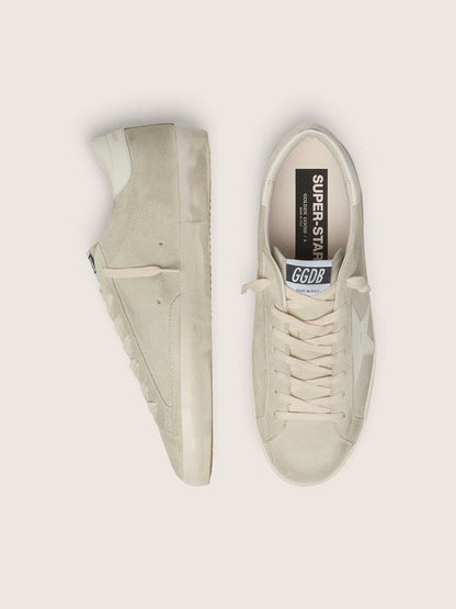 Men’s Super-Star in light gray suede with white leather star
