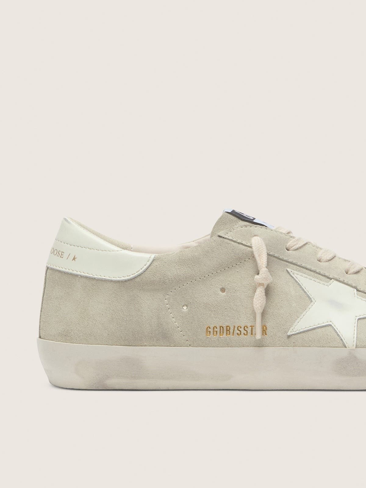 Men’s Super-Star in light gray suede with white leather star