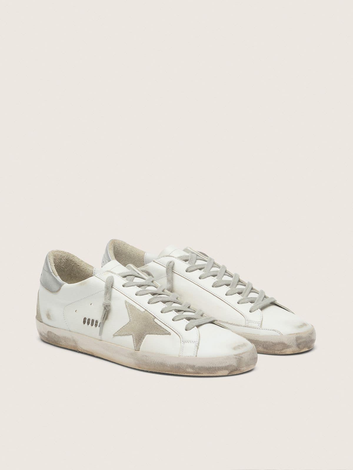 Men's Super-Star with silver heel tab and lettering