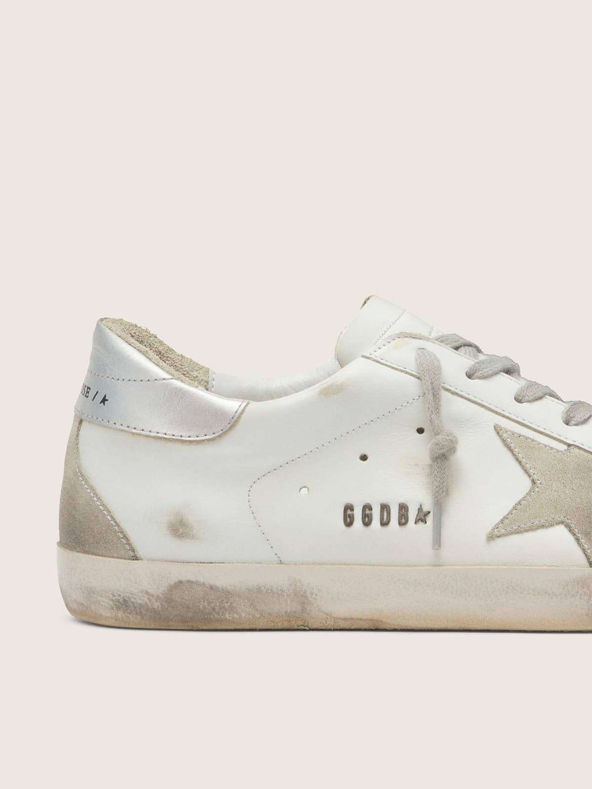 Men's Super-Star with silver heel tab and lettering