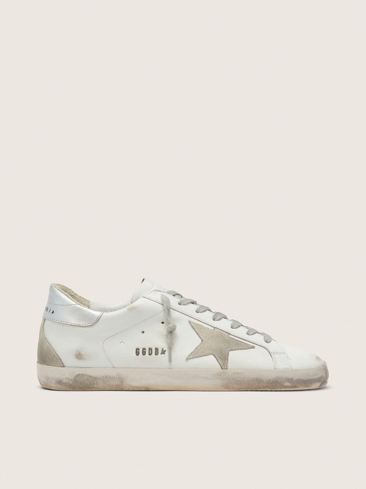 Men's Super-Star with silver heel tab and lettering