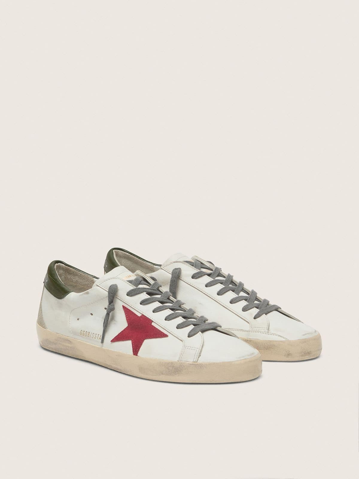 Men's Super-Star with red suede star and green leather heel tab