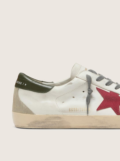 Men's Super-Star with red suede star and green leather heel tab