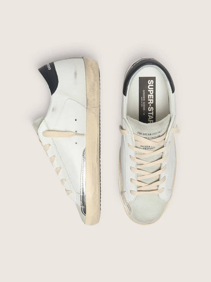 Men's Super-Star in white leather with perforated star