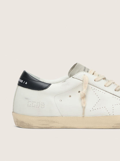 Men's Super-Star in white leather with perforated star