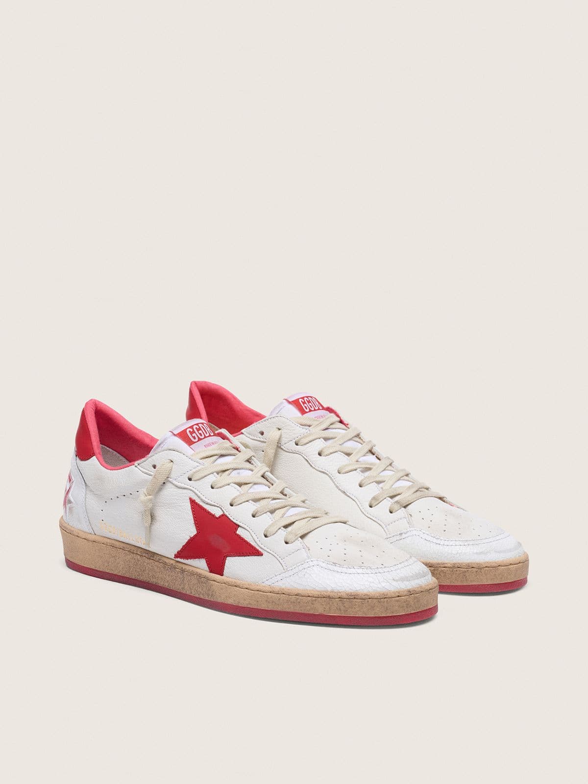 Men's Ball Star in white leather