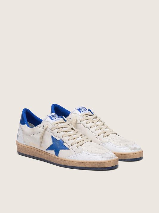 Men's Ball Star in white nappa with blue star and heel tab