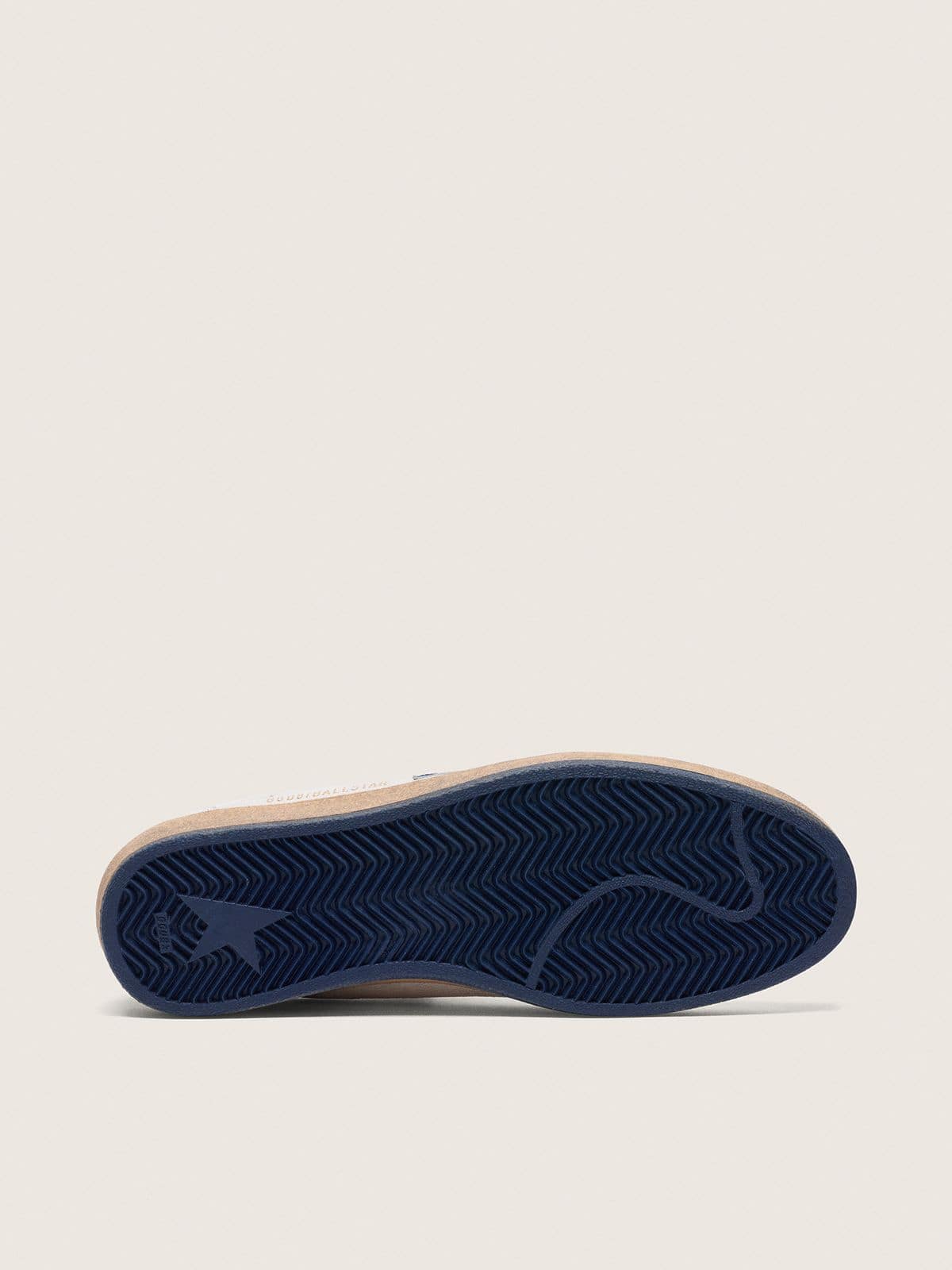 Men's Ball Star in white nappa with blue star and heel tab