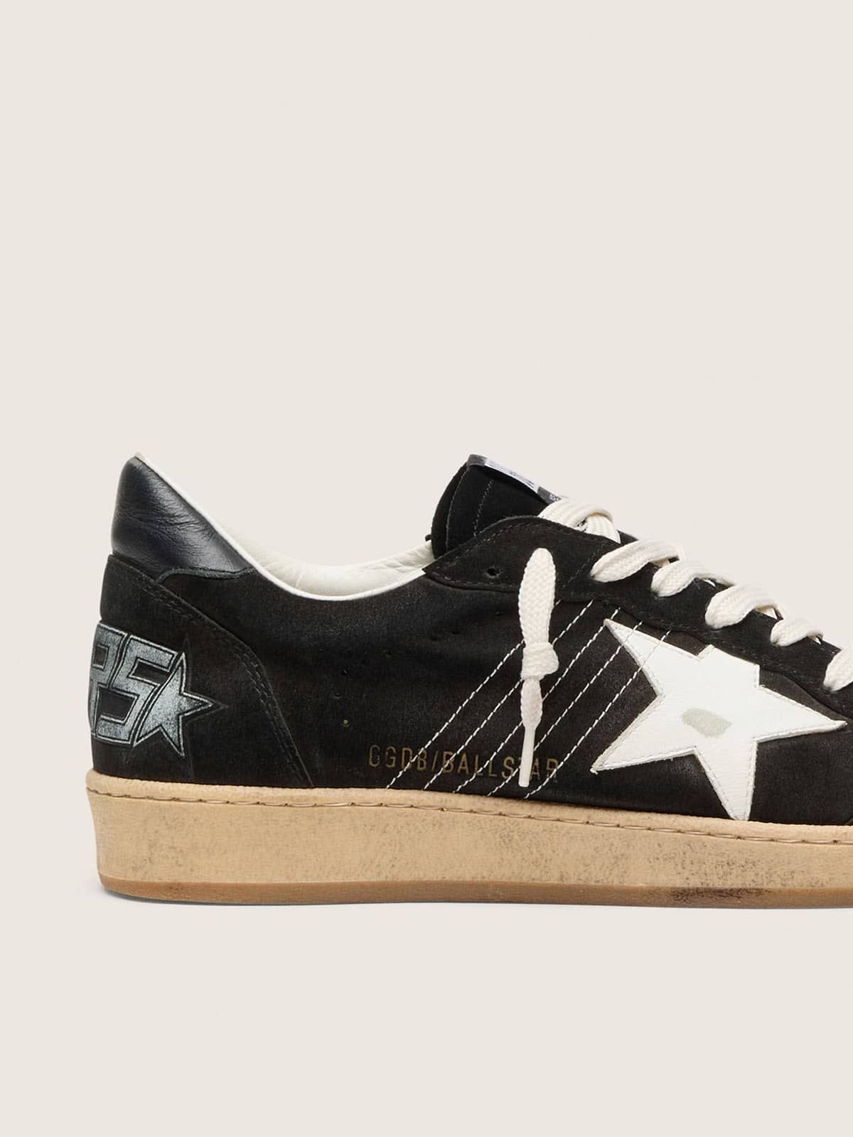 Men's Ball Star in black suede with white leather star