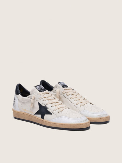 Men's Ball Star in white nappa with black star