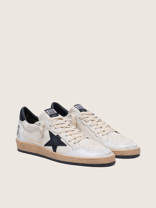 Men's Ball Star in white nappa with black star