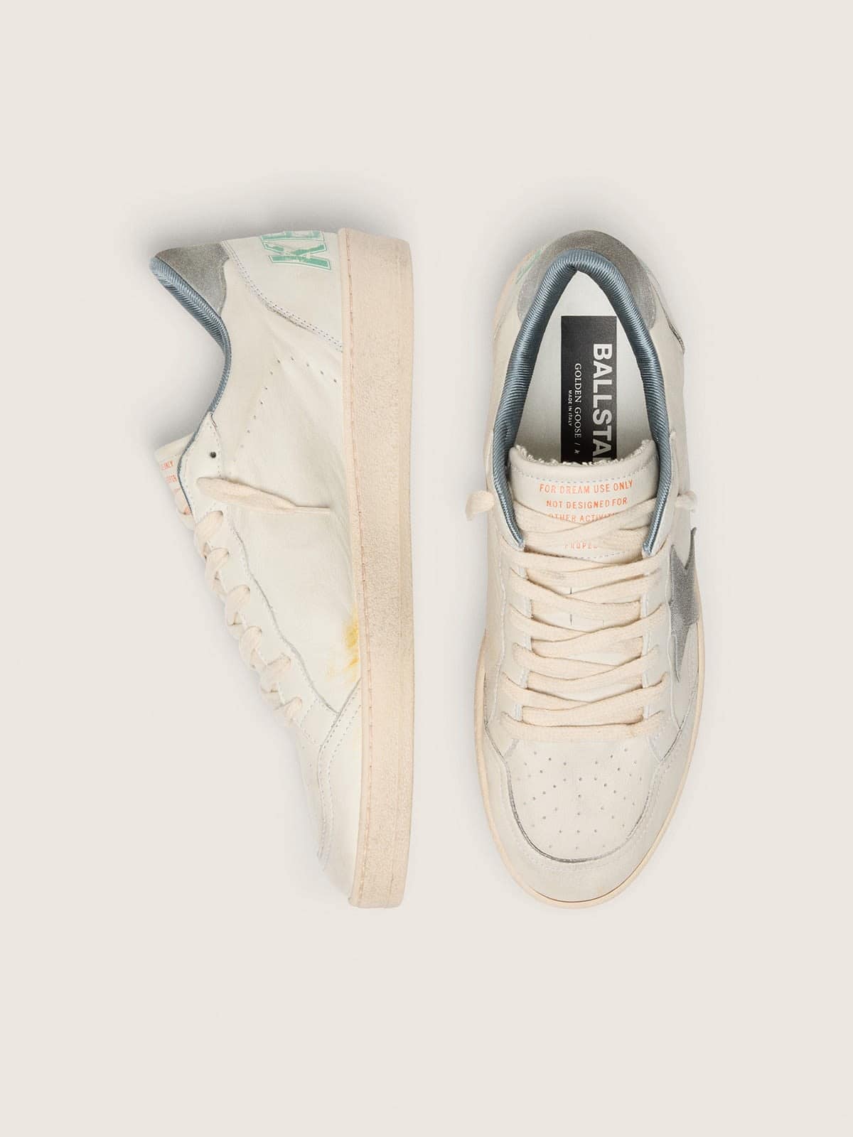 Ball Star in nappa leather with gray suede star and heel tab