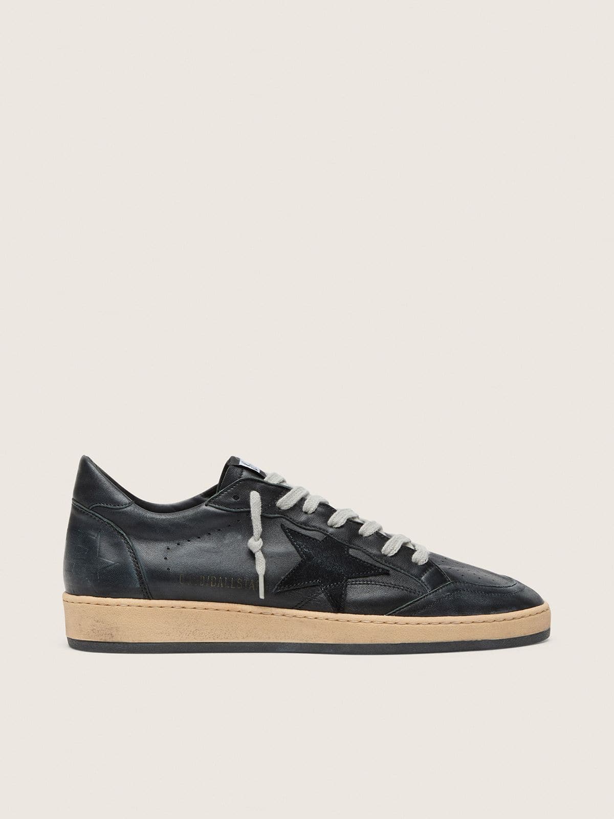 Men’s Ball Star in black nappa with suede star and nappa heel tab