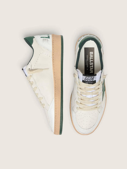 Men's Ball Star Wishes in white nappa leather with green leather star and heel tab
