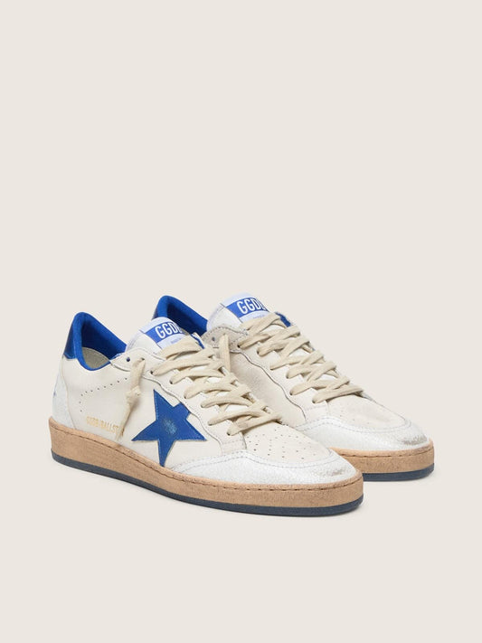 Men's Ball Star Wishes in white nappa leather with a bright blue star and heel tab