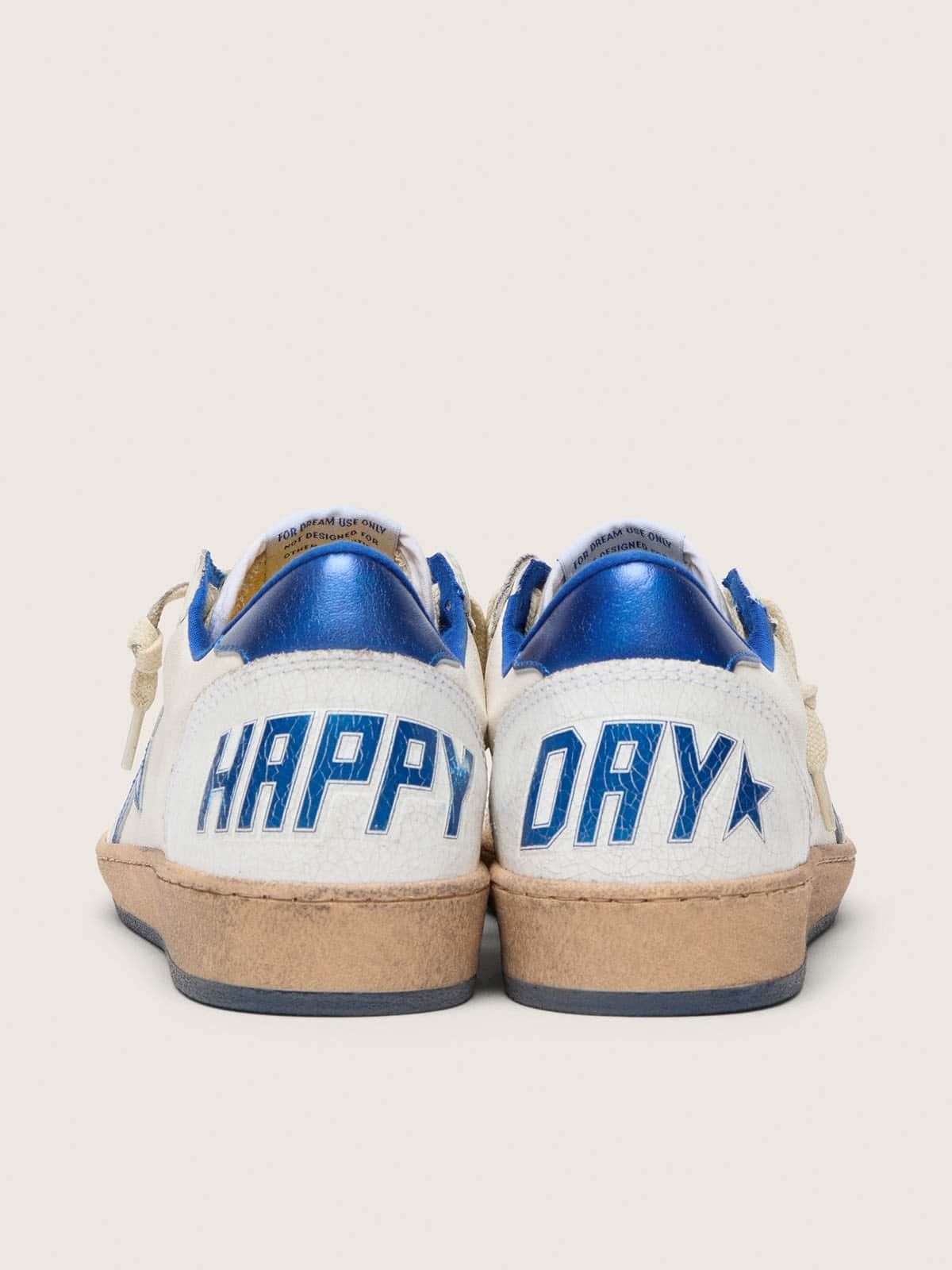 Men's Ball Star Wishes in white nappa leather with a bright blue star and heel tab