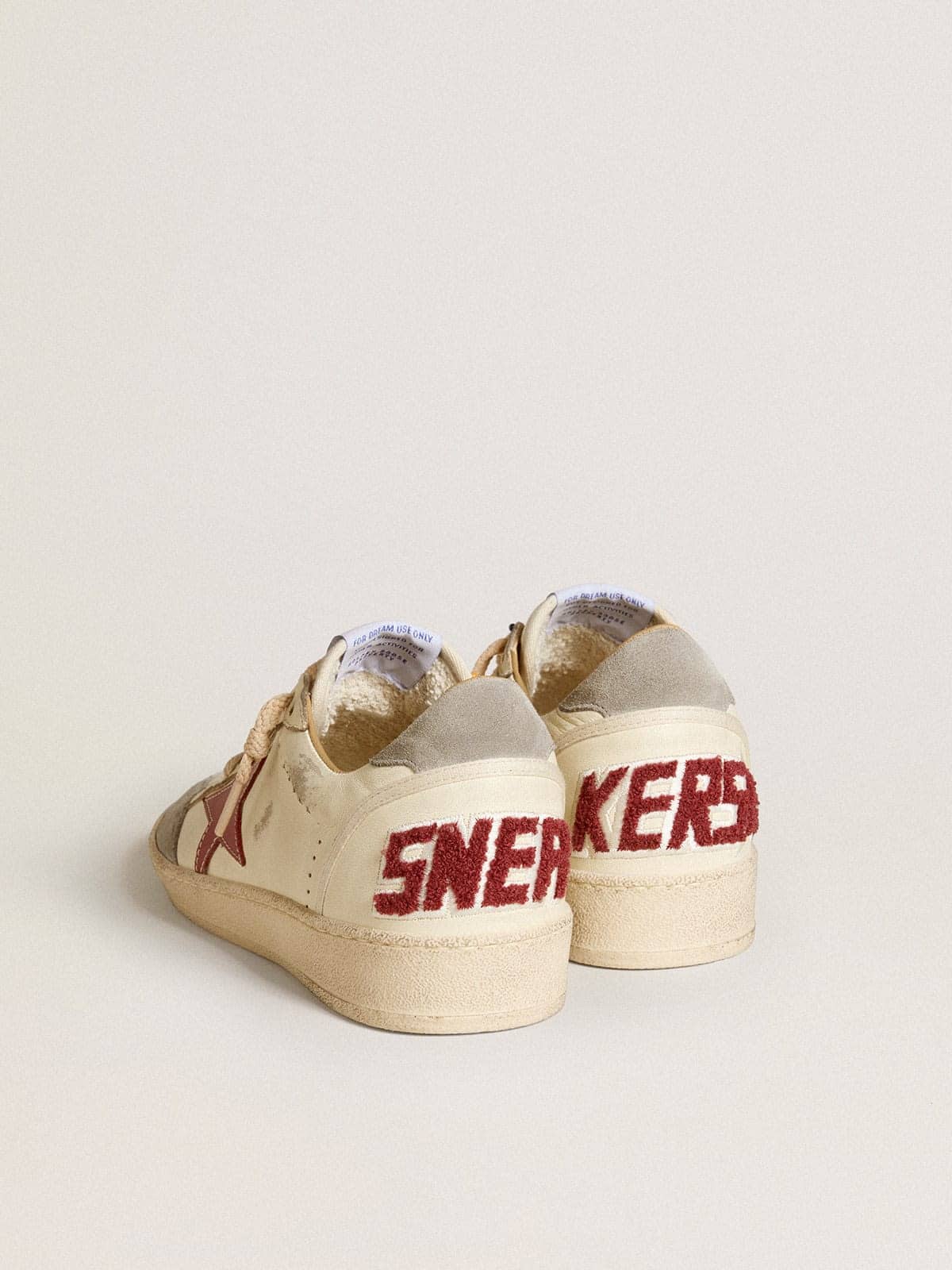 Men's Ball Star LTD in nappa leather with red leather star and gray suede heel tab