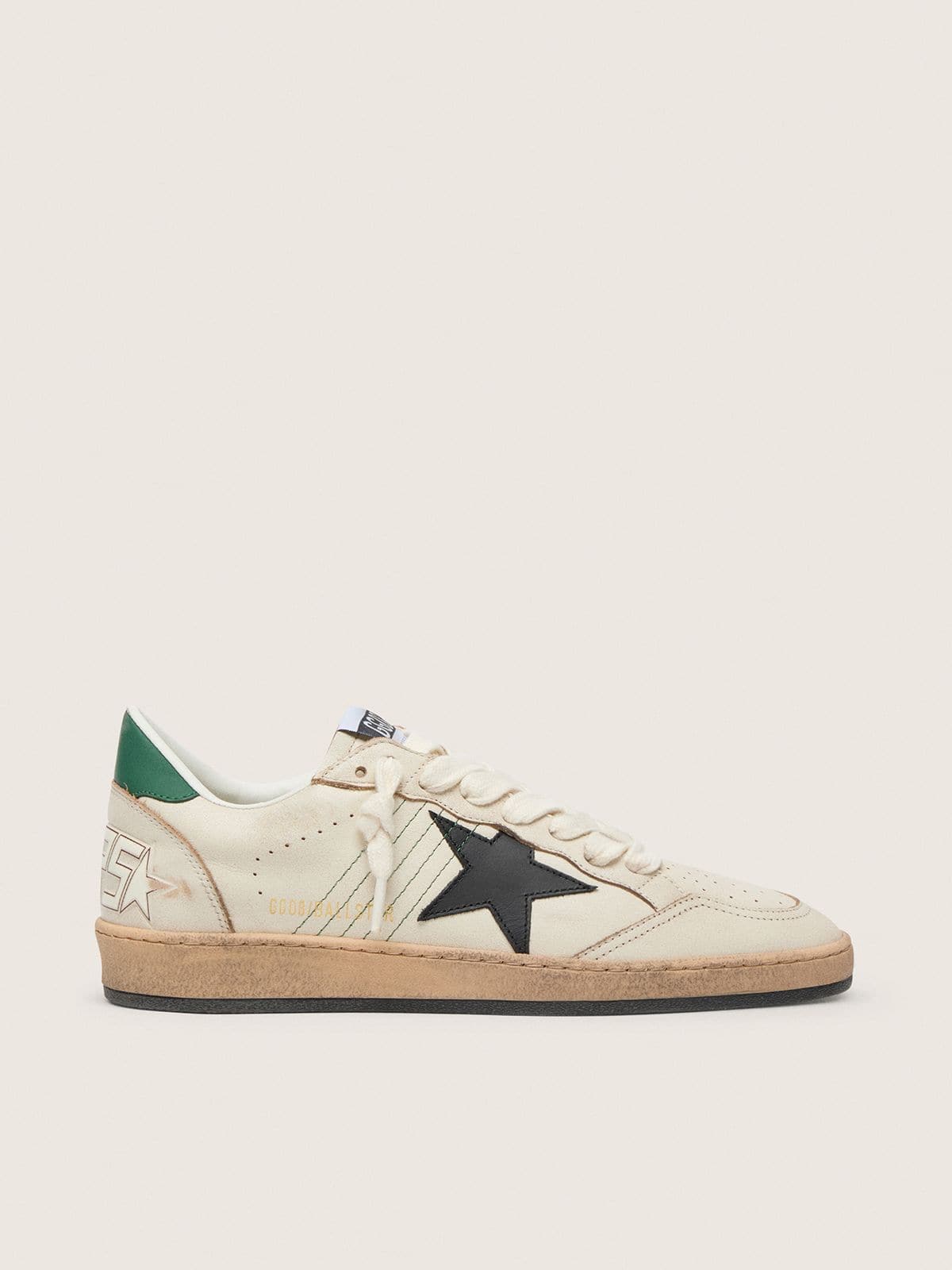 Men’s Ball Star with black leather star and green leather heel tab