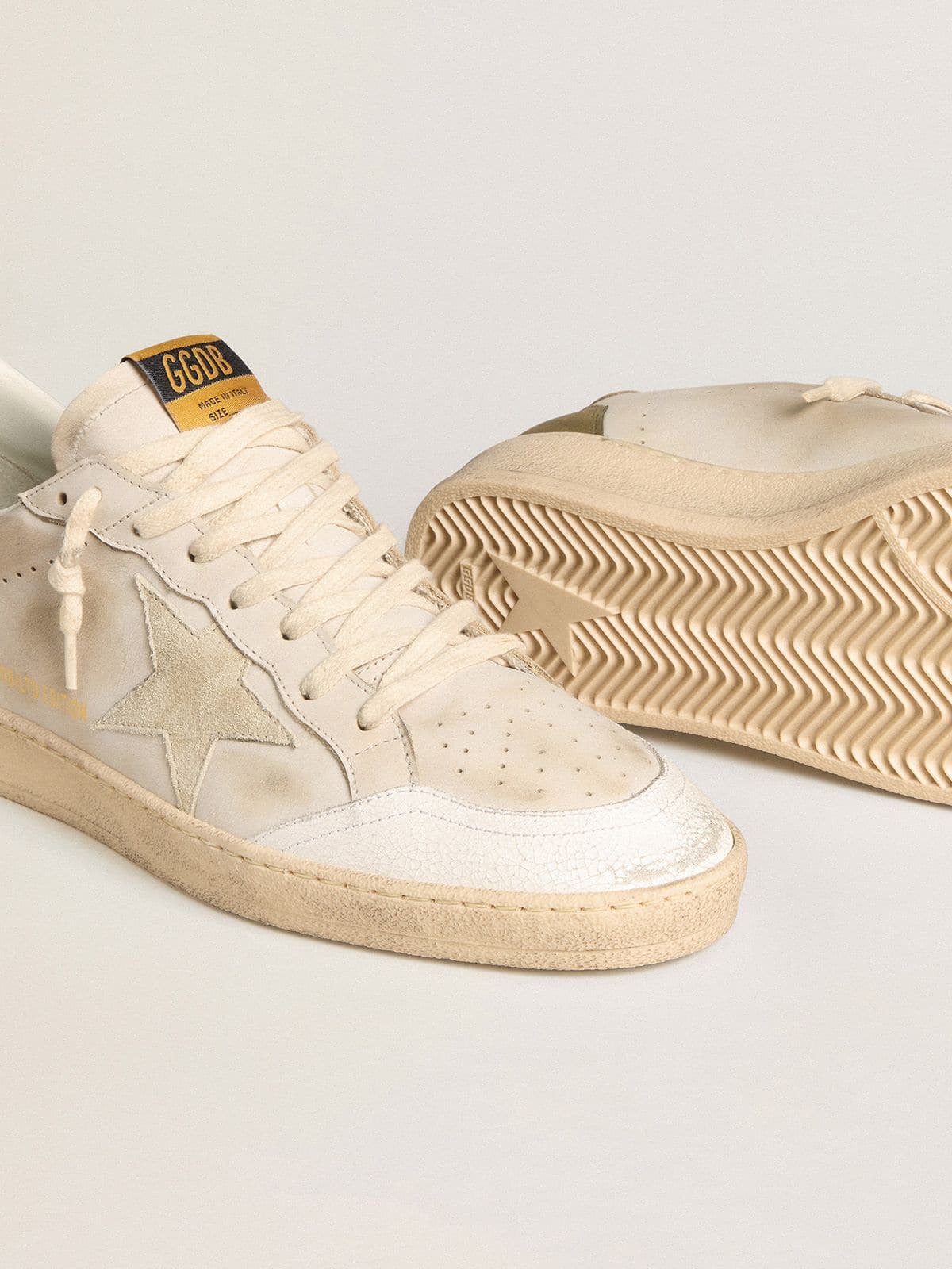 Men's Ball Star LTD with beige suede star and platinum laminated leather heel tab