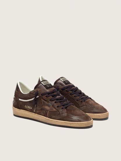 Men's Ball Star in brown suede with brown leather star and heel tab