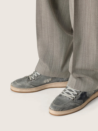 Men's Ball Star LTD in gray denim with black leather star