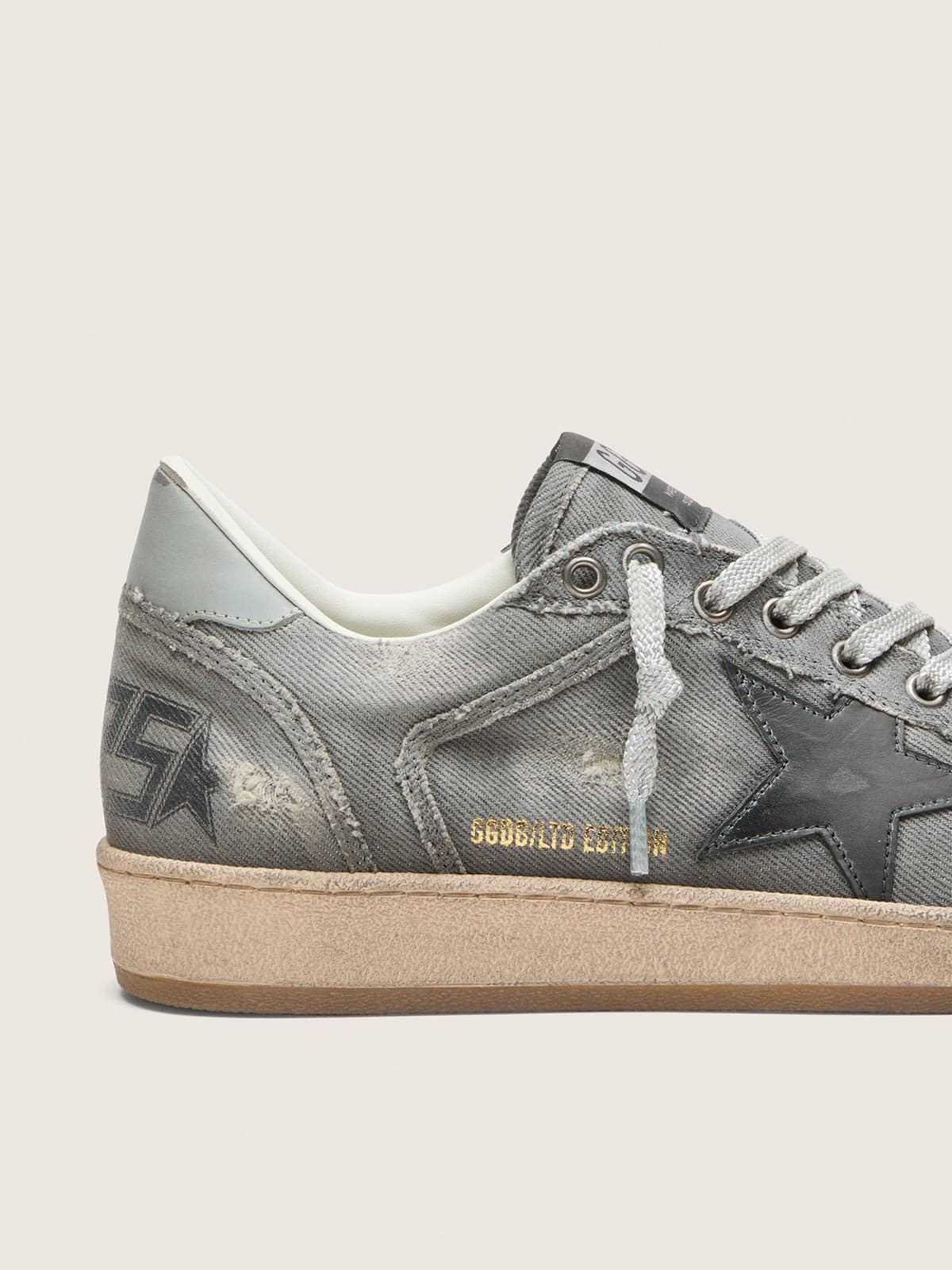 Men's Ball Star LTD in gray denim with black leather star