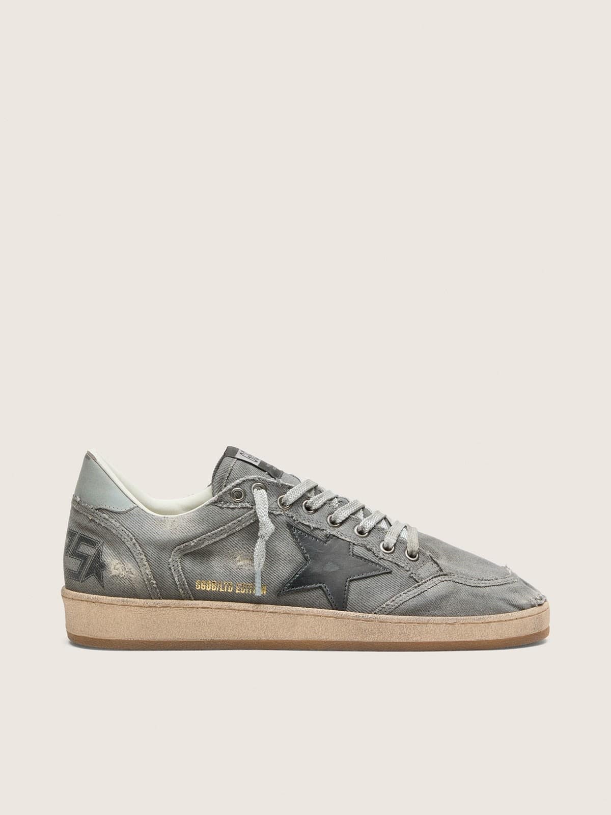 Men's Ball Star LTD in gray denim with black leather star
