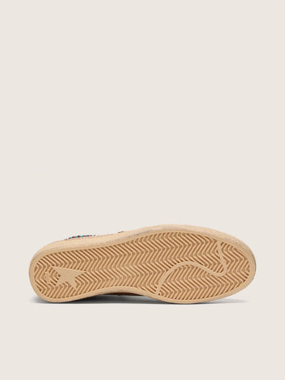 Men's Ball Star in brown leather with beige suede star and beads