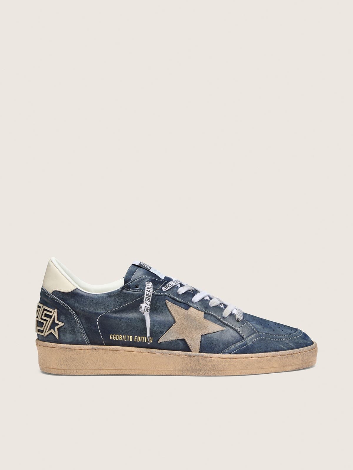 Men’s Ball Star LTD in dark blue leather with beige suede star