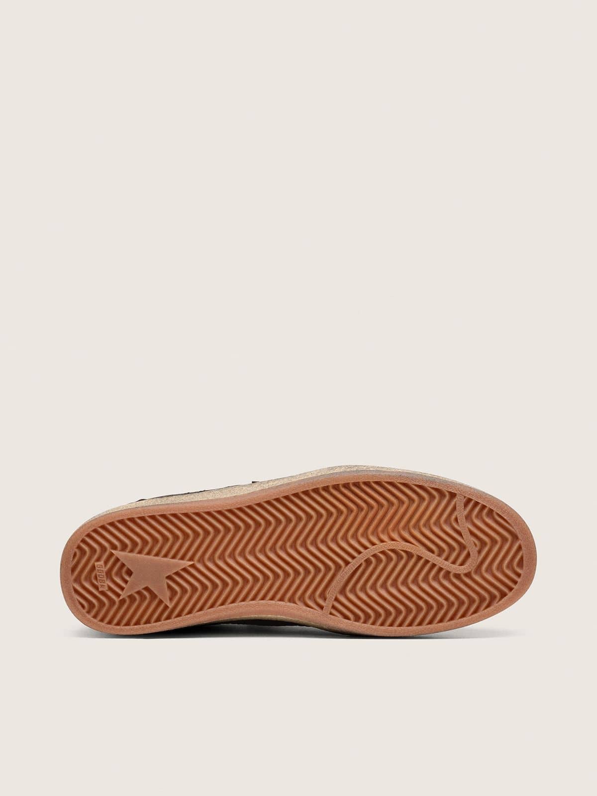 Men's Ball Star in dark brown leather with tone-on-tone leather star