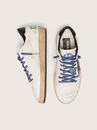 Men's Ball Star LTD in white nappa leather with black leather star and heel tab