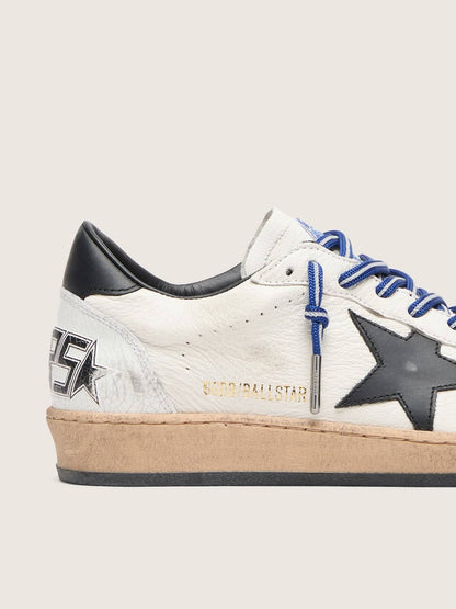 Men's Ball Star LTD in white nappa leather with black leather star and heel tab