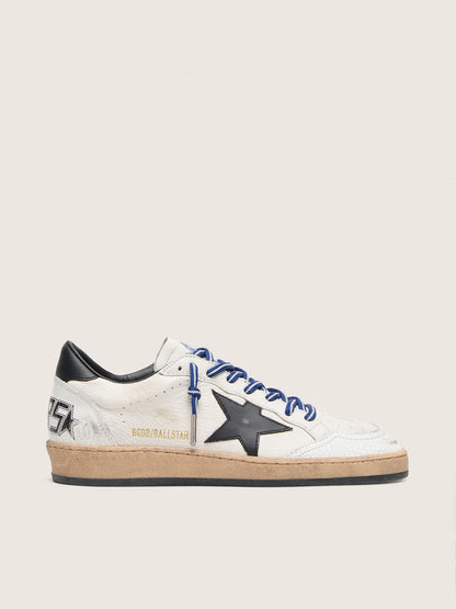 Men's Ball Star LTD in white nappa leather with black leather star and heel tab
