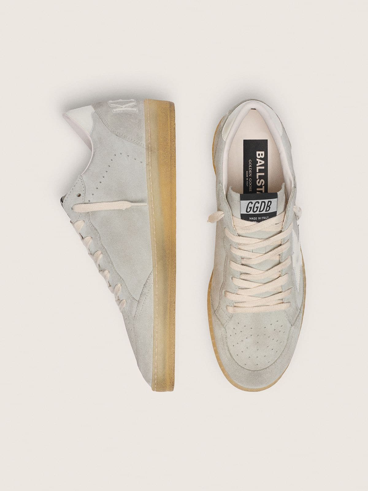 Men’s Ball Star in light gray suede with white leather star