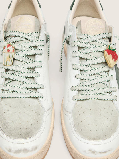 Men’s Ball Star LTD in white leather with green star and Skins