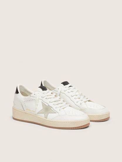 Ball Star with ice-gray suede star and glossy black leather heel tab