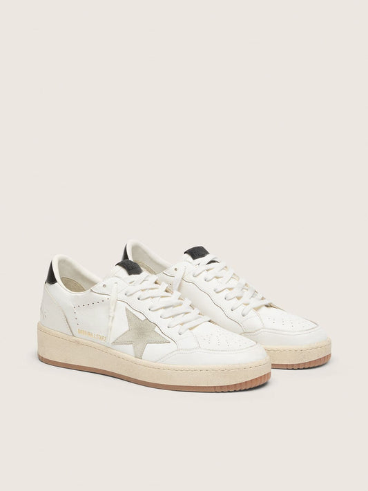 Ball Star with ice-gray suede star and glossy black leather heel tab