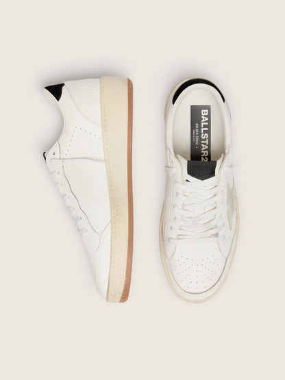 Ball Star with ice-gray suede star and glossy black leather heel tab