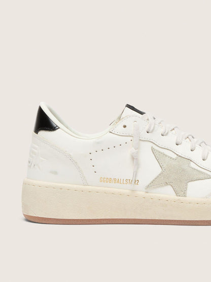 Ball Star with ice-gray suede star and glossy black leather heel tab