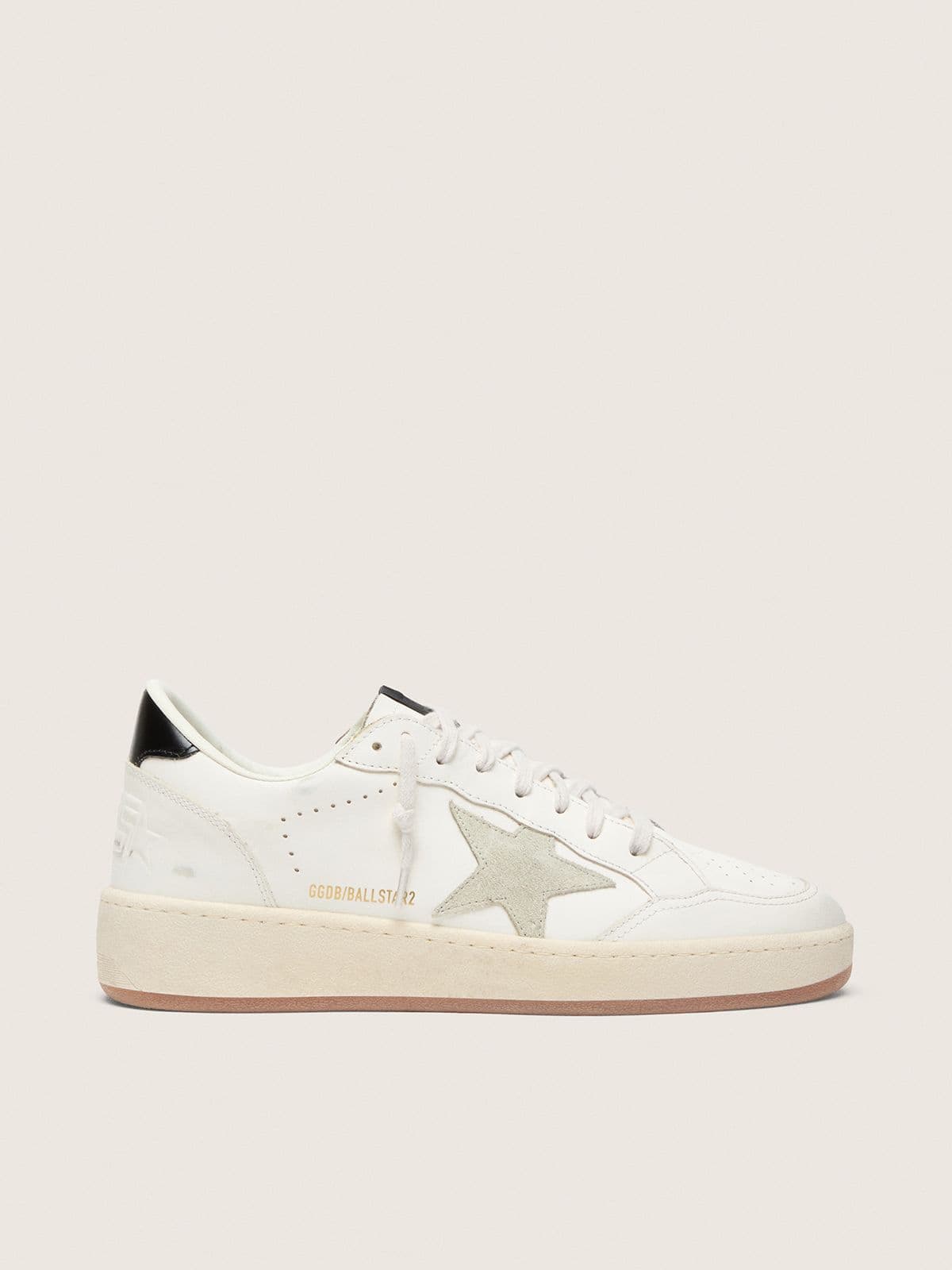 Ball Star with ice-gray suede star and glossy black leather heel tab