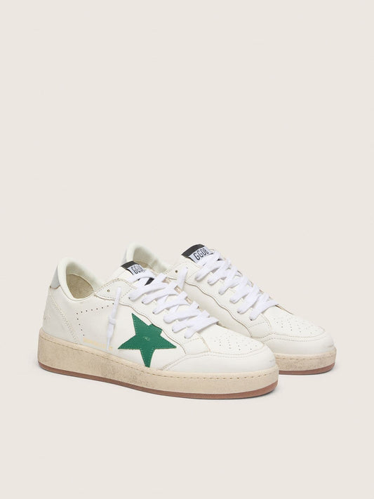 Men's Ball Star with green leather star and metallic leather heel tab