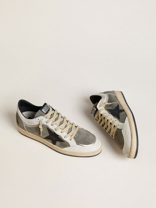 Men's Ball Star in gray suede with black leather star and white nappa leather inserts