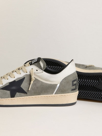 Men's Ball Star in gray suede with black leather star and white nappa leather inserts