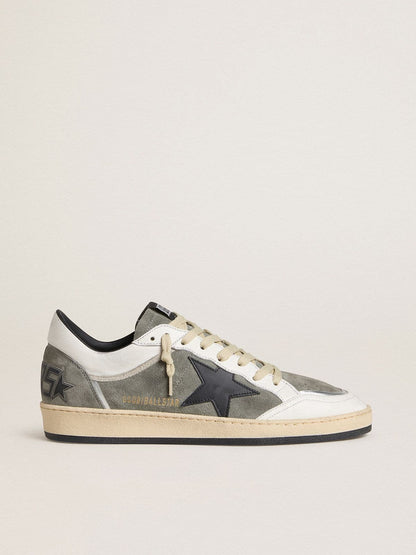 Men's Ball Star in gray suede with black leather star and white nappa leather inserts