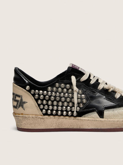 Men's Ball Star LAB in black suede with studs and glossy black leather star