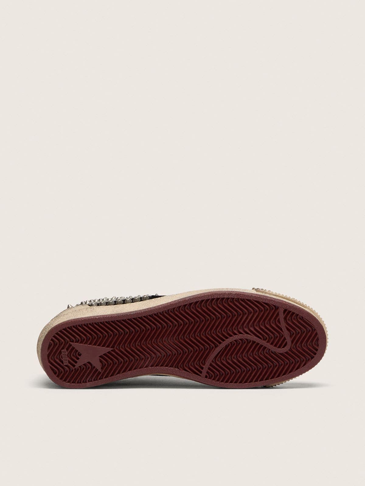 Men's Ball Star LAB in black suede with studs and glossy black leather star
