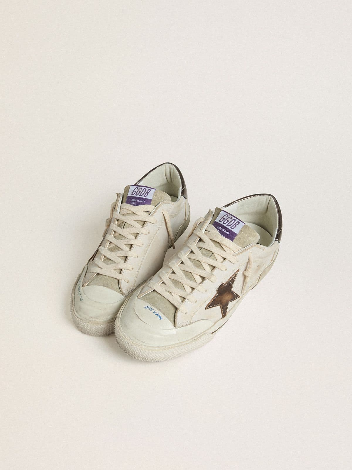 Men's Super-Star LTD in suede with brown leather star and metallic leather heel tab